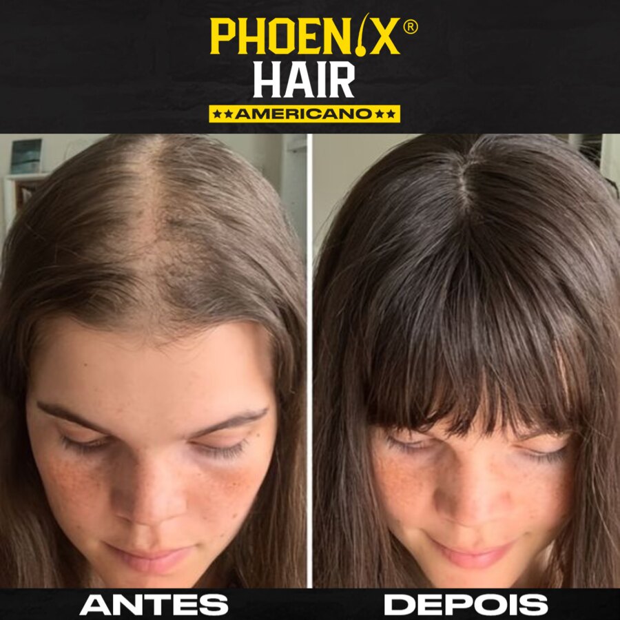 Antes e depois de cliente Phoenix Hair