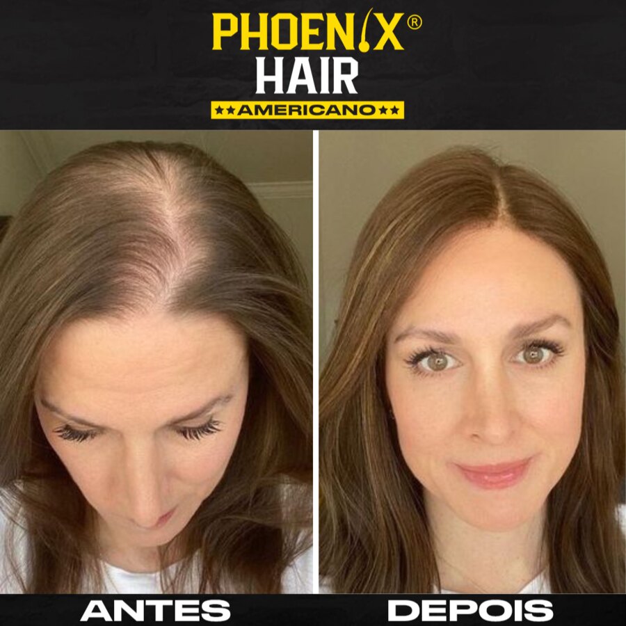 Antes e depois de cliente Phoenix Hair